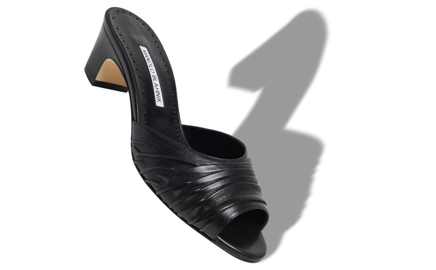 Noelle Jewel Black Open Toe Mules
