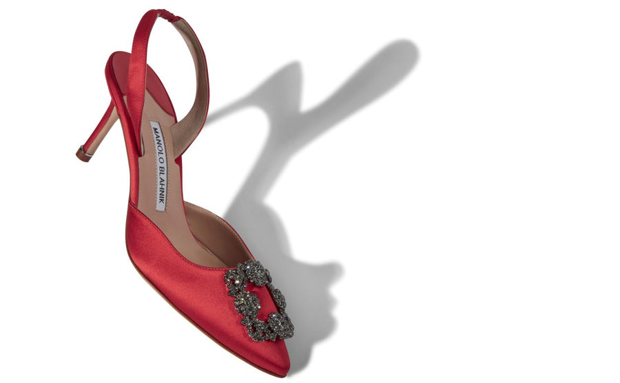Amelie Crown Red Jewel Buckle Slingbacks