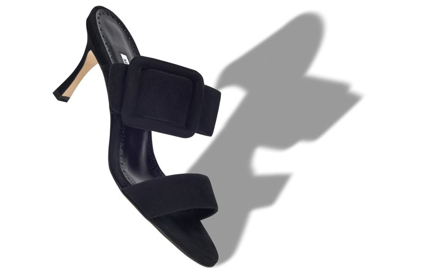 Odette Grace Black Open Toe Mules