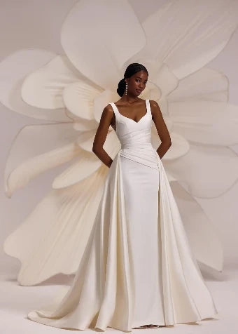 Percy Satin Column Wedding Dress | SimmiUnique