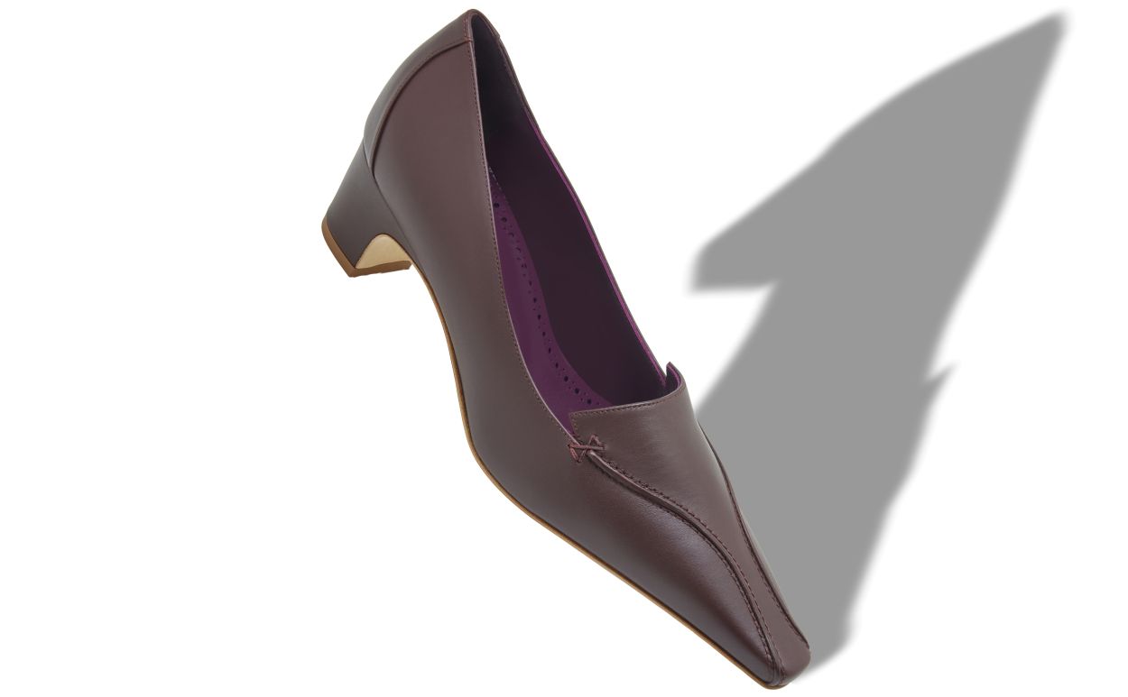 Arabella Rose Red Almond Toe Pumps – front three-quarter view showing red almond toe, SimmiUnique