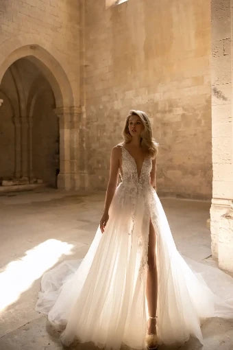 Laura A-Line Wedding Dress | SimmiUnique