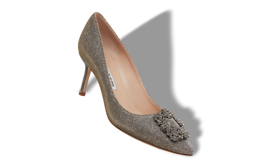 Magnolia Dream Gold Jewel Buckle Pumps
