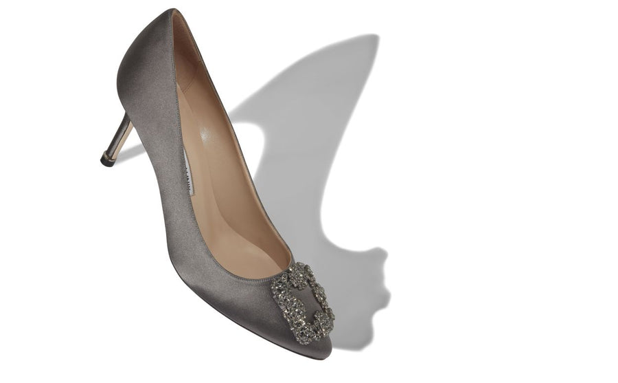 Anastasia Élan Grey Jewel Buckle Pumps