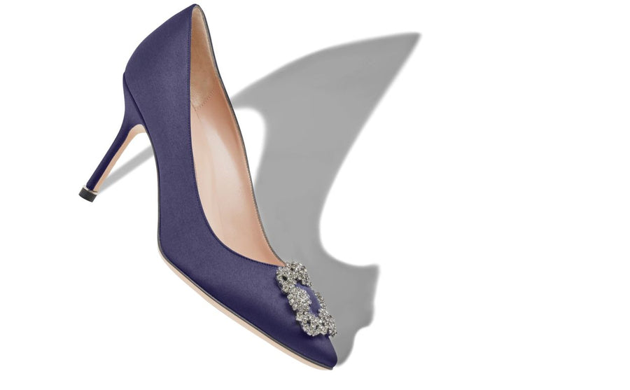 Genevieve Dream Blue Jewel Buckle Pumps