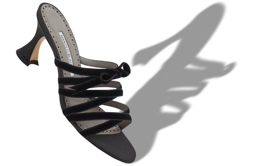 Odette Halo Black Bow Detail Mules