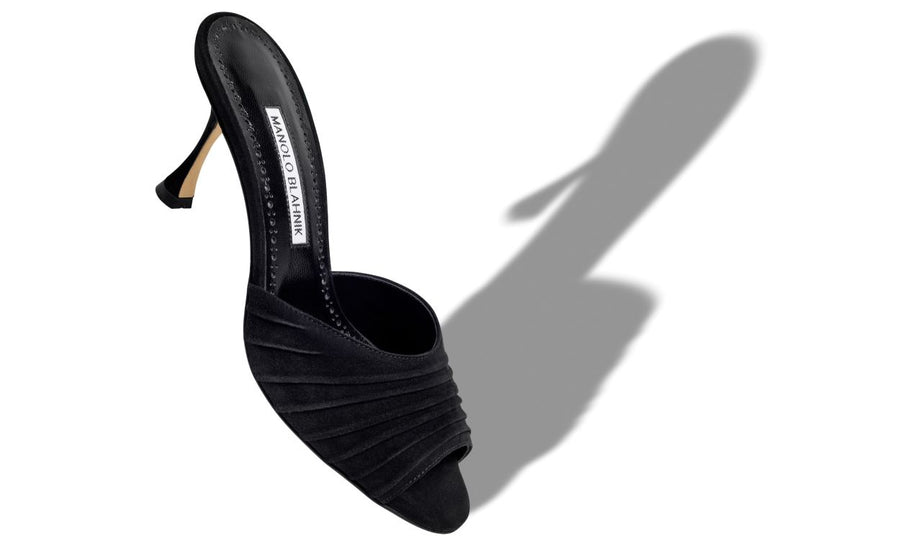 Violetta Pearl Black Open Toe Mules