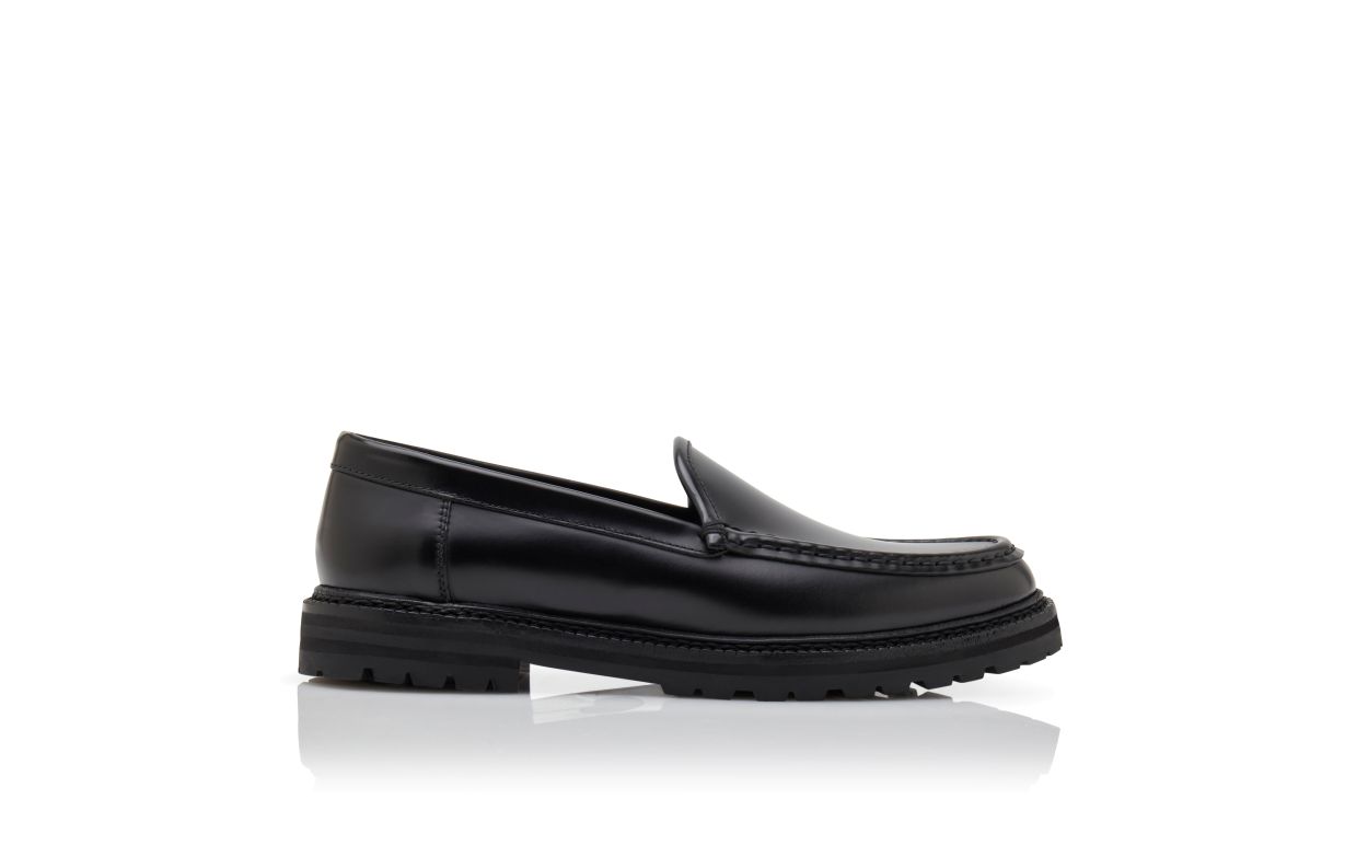 Cressida Grace Black Round Toe Loafers – side profile showing black round toe, SimmiUnique