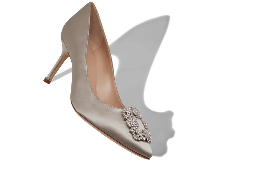 Anastasia Halo Grey Jewel Buckle Pumps