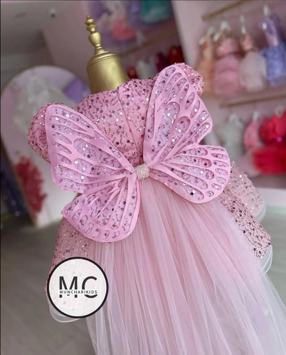 Girl Butterfly Pink Dress