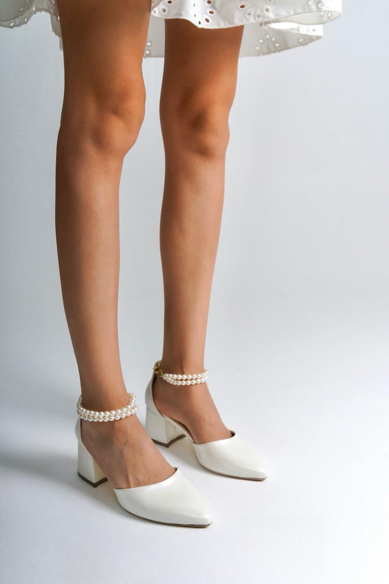 Ivory Bridal Heels, Bride Shoes – side view