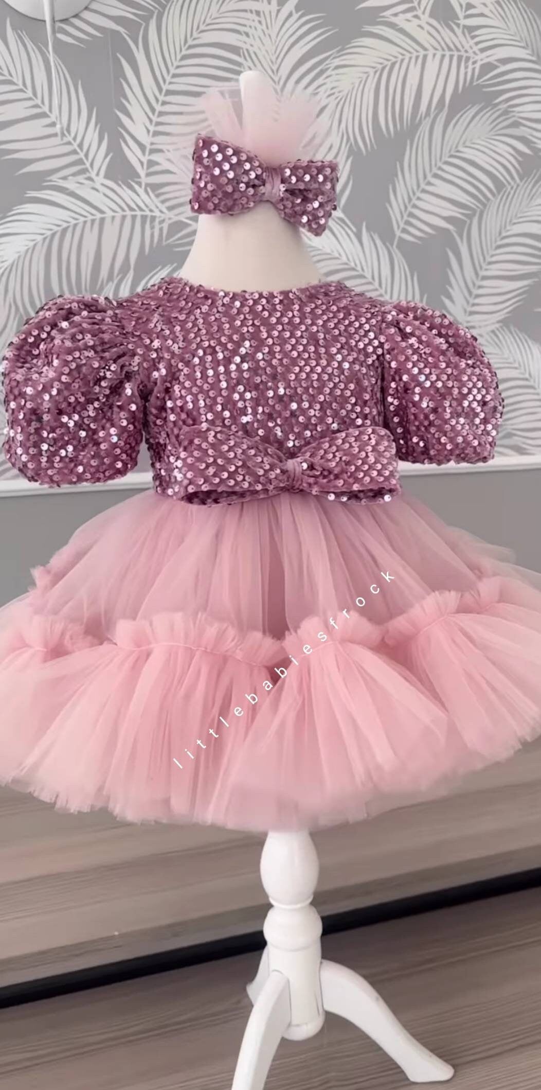 Handmade Sequin 1st Birthday Dress: Baby Girl Tutu Party Frock