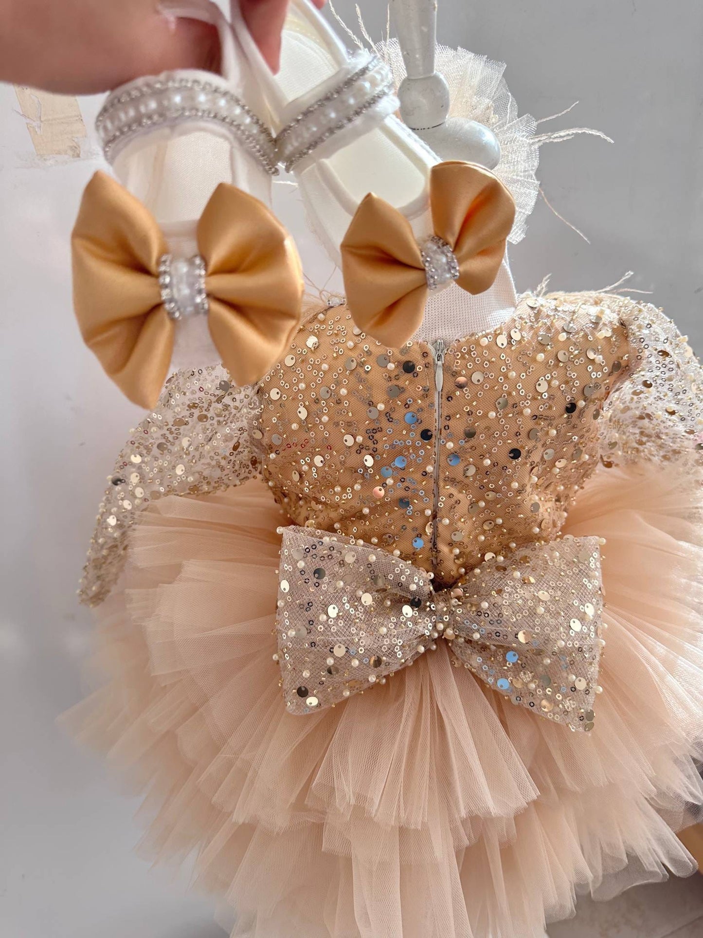 Handmade Ruffled Tulle Baby Dress: Flower Girl Romper