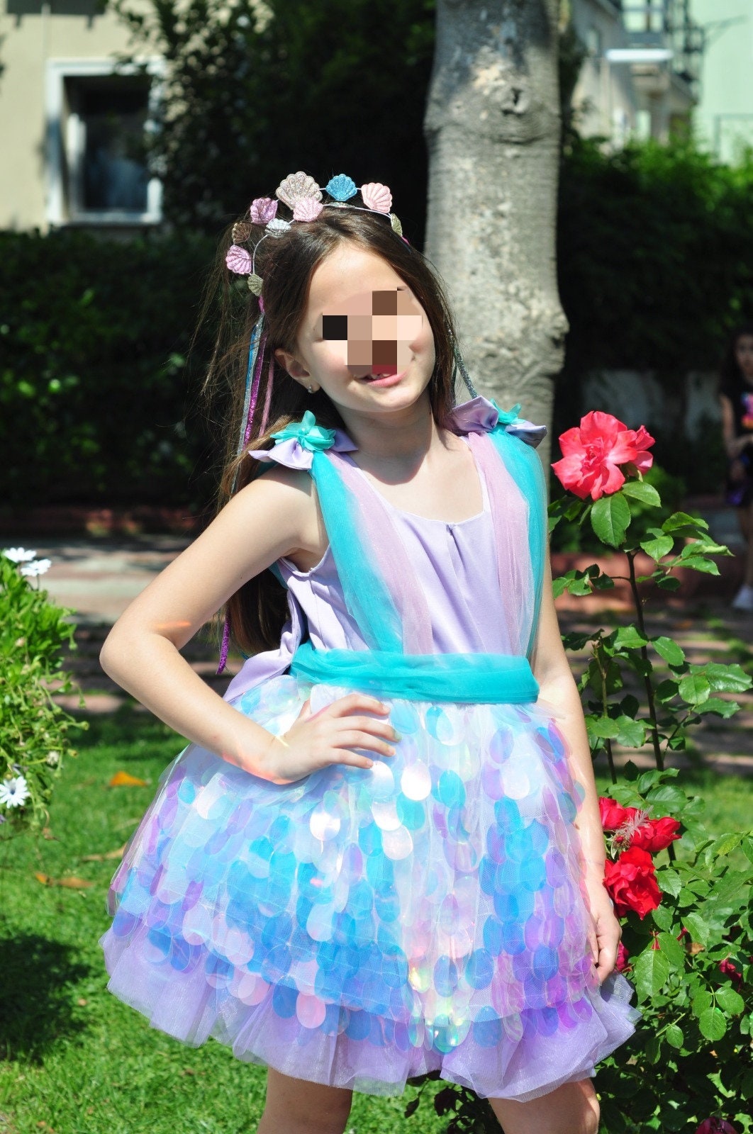 Handmade Mermaid Costume: Baby Girl Party Dress