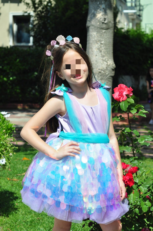 Handmade Mermaid Costume: Baby Girl Party Dress