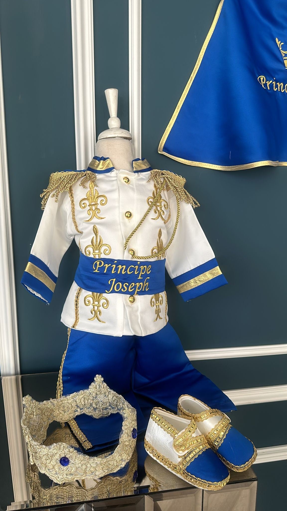 Royal Prince First Birthday Outfit: Personalized Cake Smash Costume – styled look