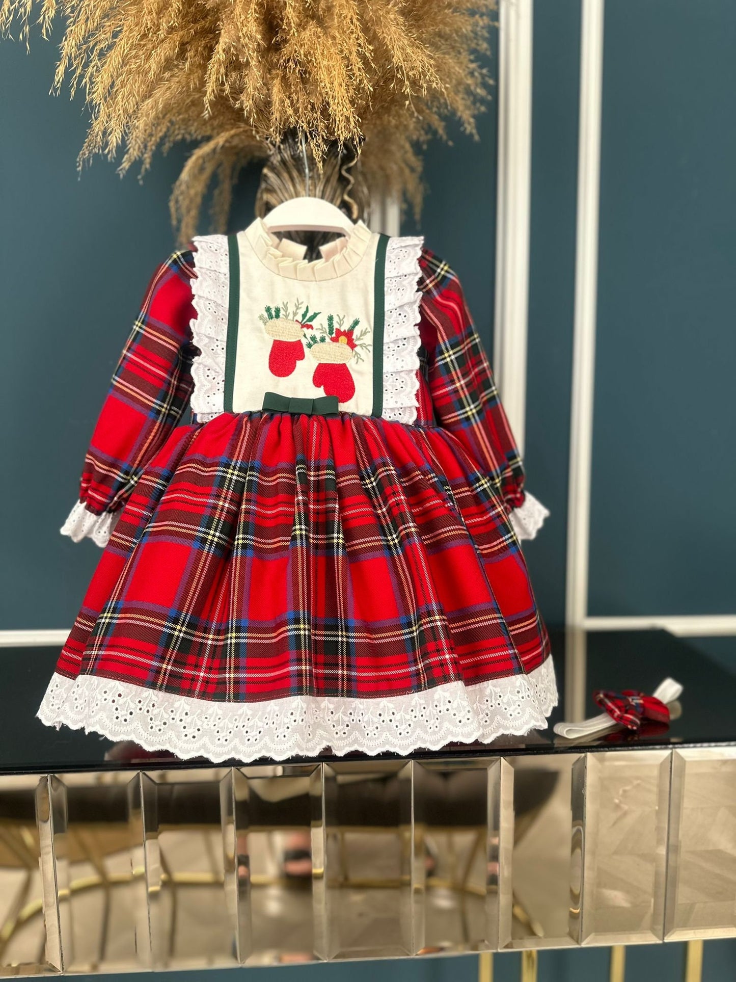 Handmade Plaid First Birthday Dress: Special Occasion Baby Tutu