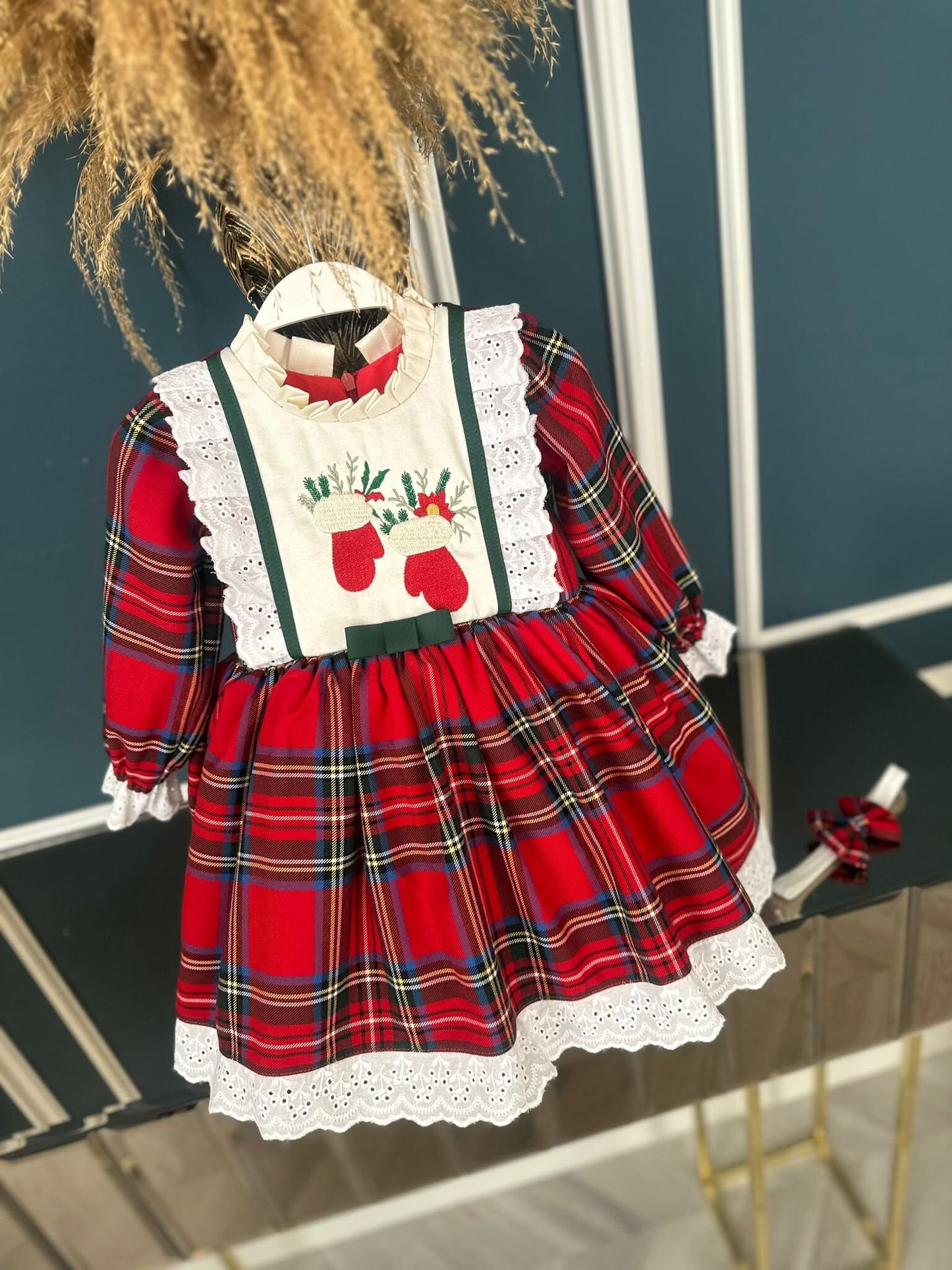 Handmade Plaid First Birthday Dress: Special Occasion Baby Tutu
