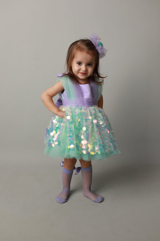 Handmade Mermaid Costume Dress: Baby Girl Party, First Birthday