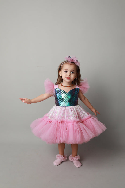 Mermaid Costume: Baby Girl Party Dress, First Birthday