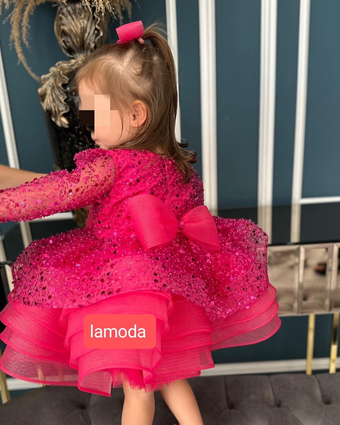 Handmade Sparkle Red Dress: Baby Girl Party, Photoshoot Dress