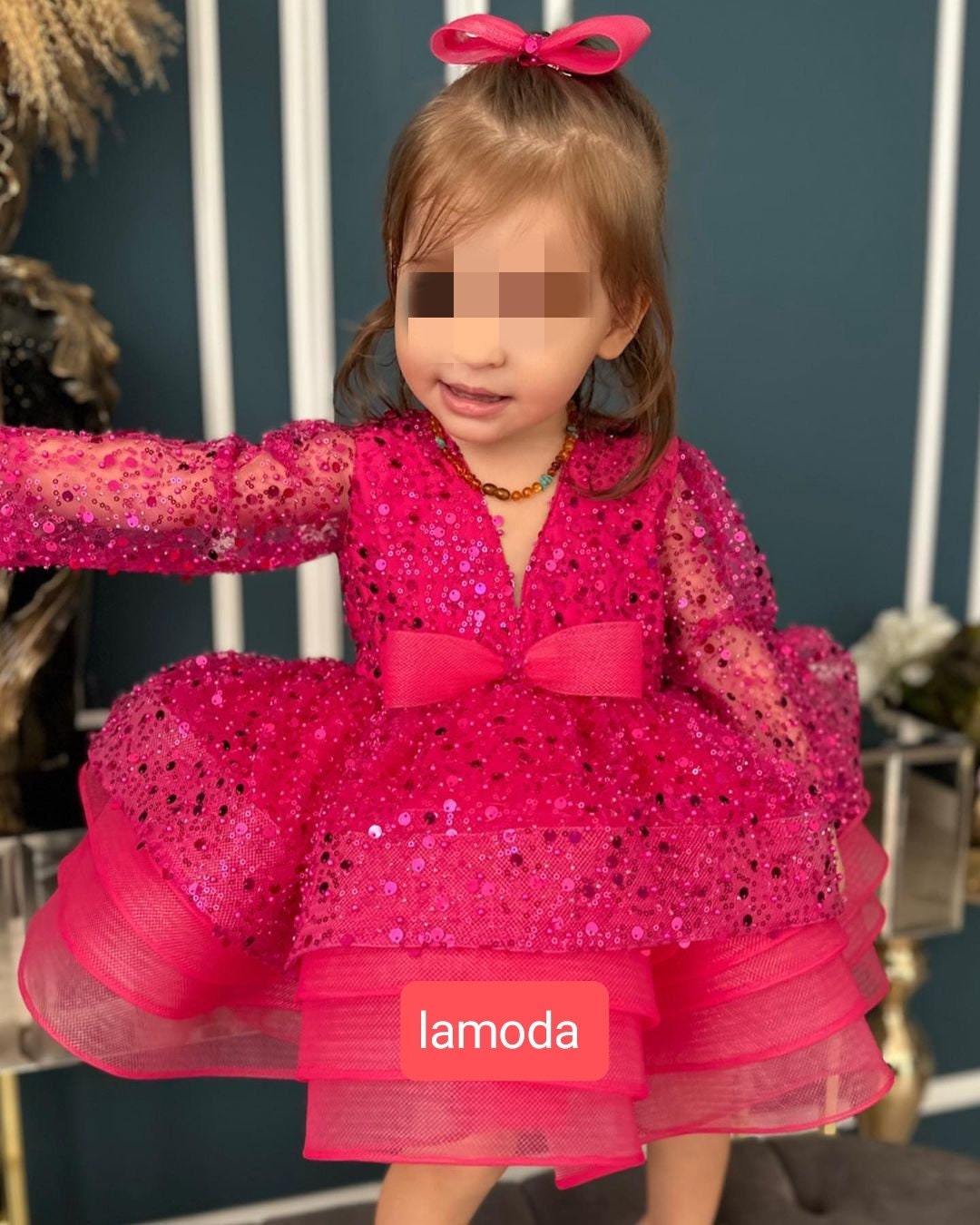 Handmade Sparkle Red Dress: Baby Girl Party, Photoshoot Dress