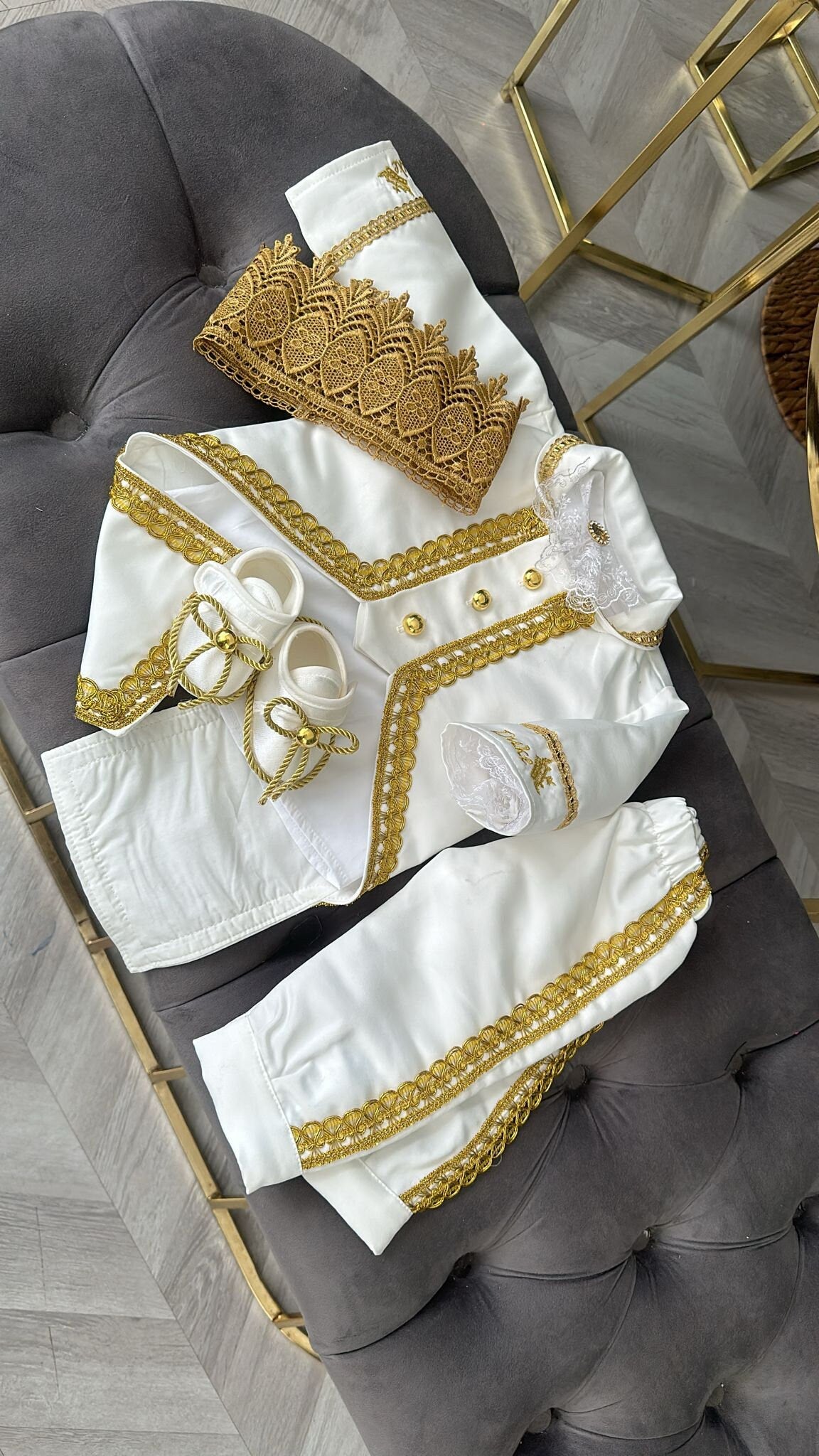 Baby Boy Prince Costume: Elegant 1st Birthday Outfit – side view