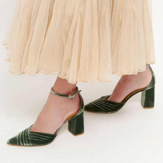 Green Velvet Heels, Green Velvet Bridal Heels