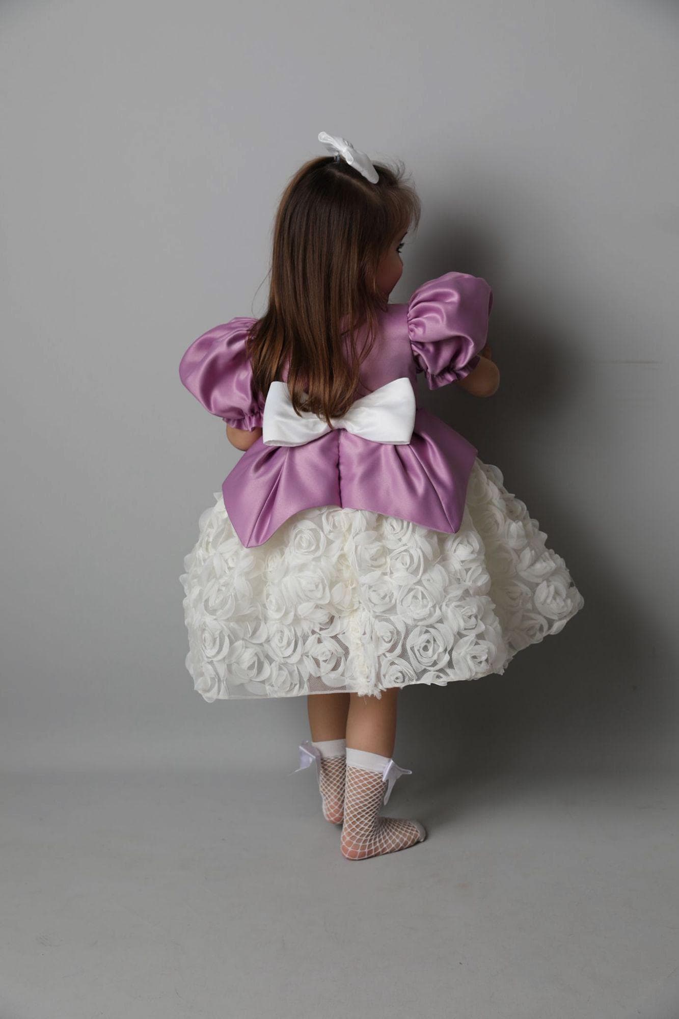 Handmade Purple Satin Flower Girl Dress: Tulle Sequin Tutu