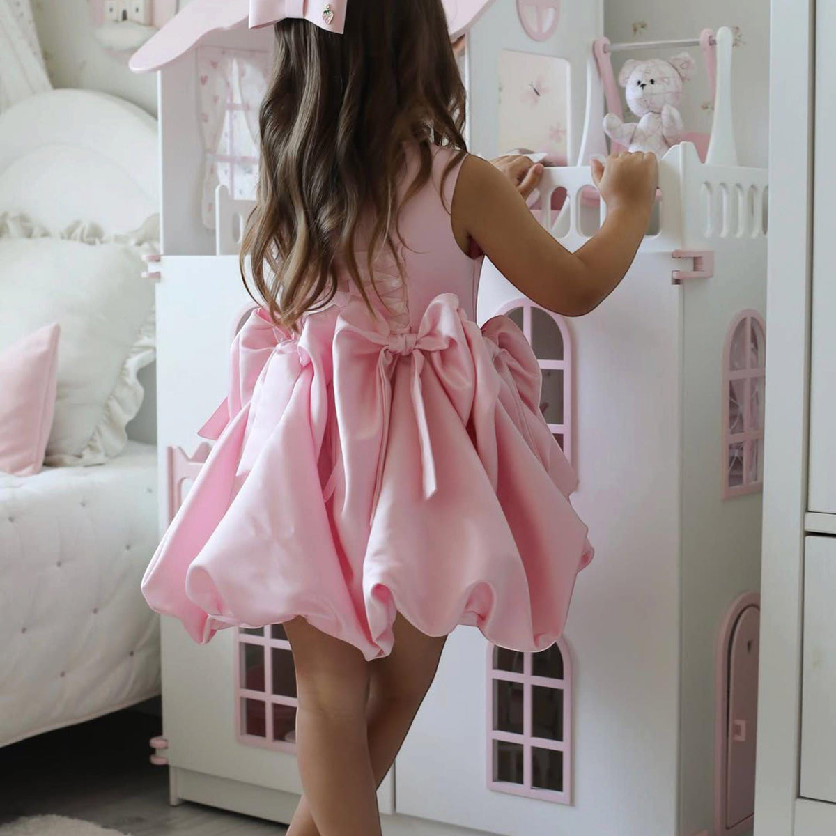 Pink Baby Tutu Dress: Princess Flower Girl, Prom Party Tulle Gown – detail shot
