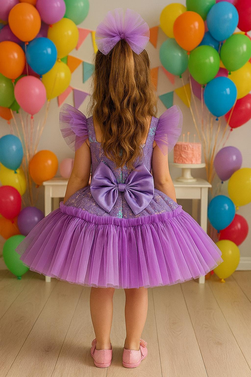 Pink Sequin Ruffle Tutu Dress: Elegant First Birthday Party Outfit