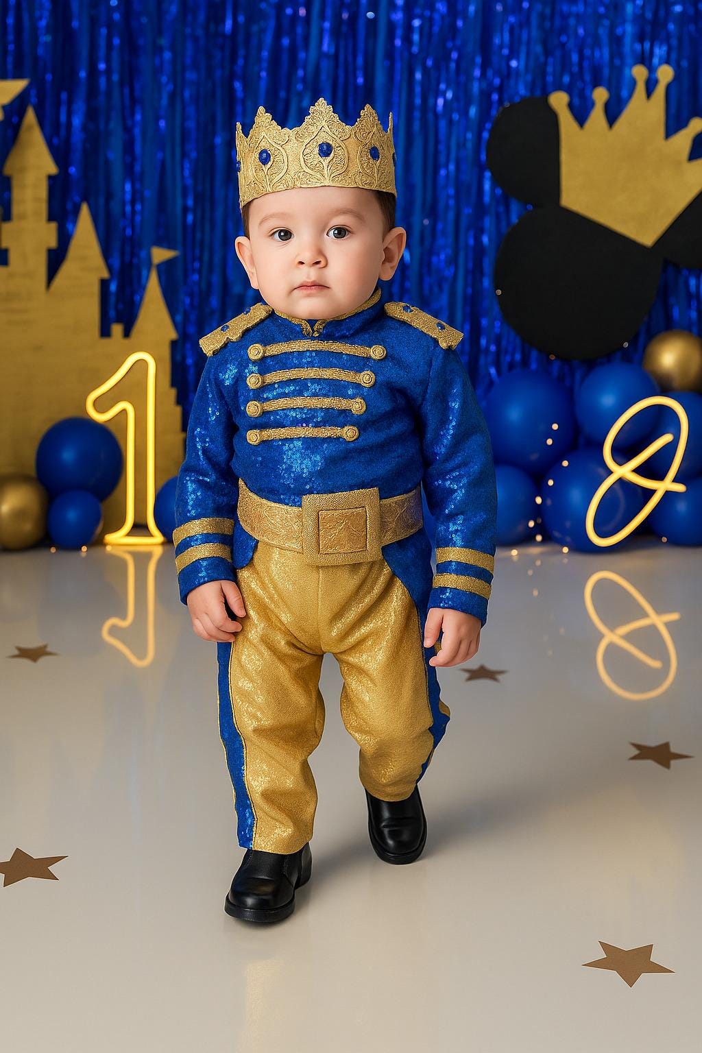 Custom Prince Charming Costume: Baby Toddler King Suit, Special Day Outfit – detail shot