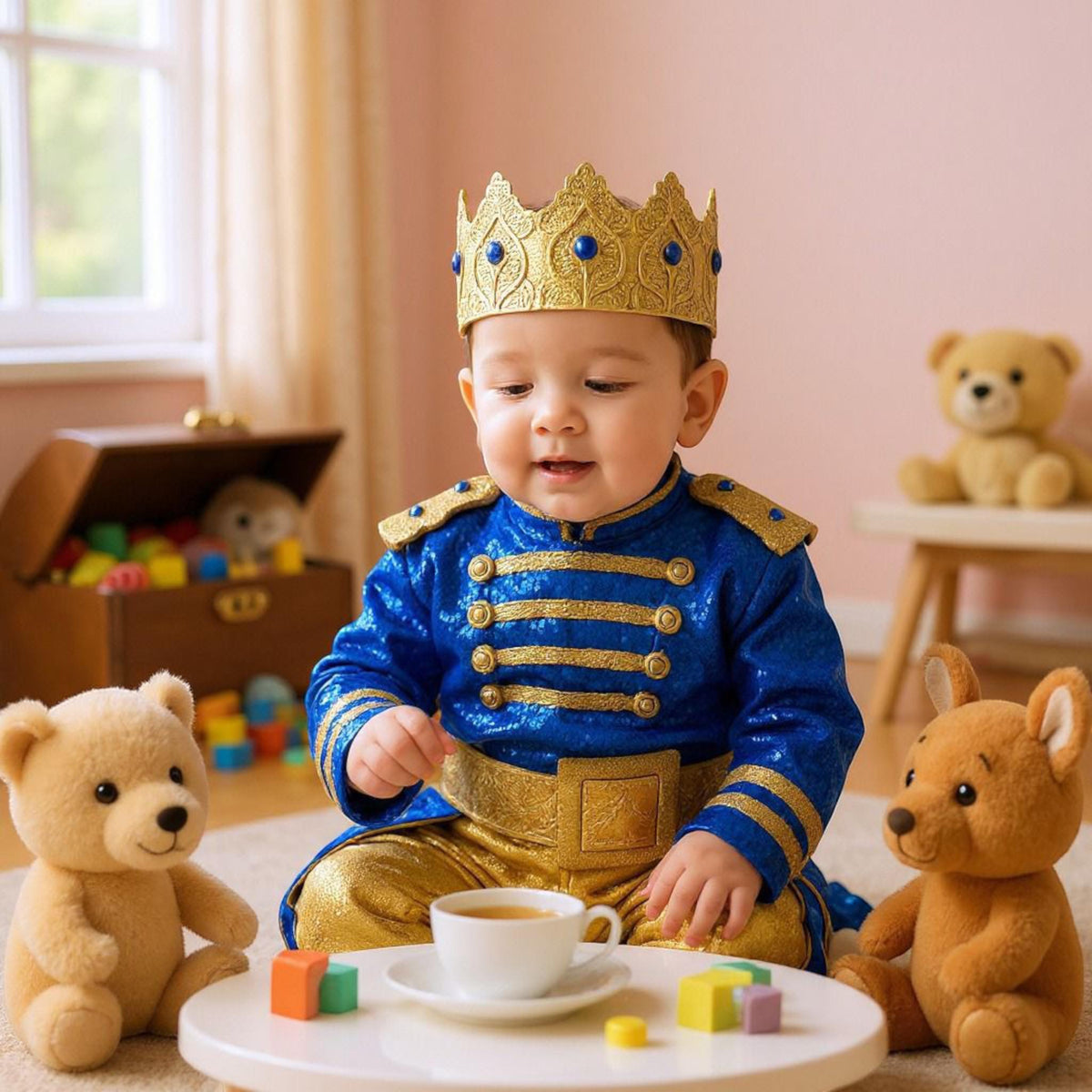 Custom Prince Charming Costume: Baby Toddler King Suit, Special Day Outfit – side view
