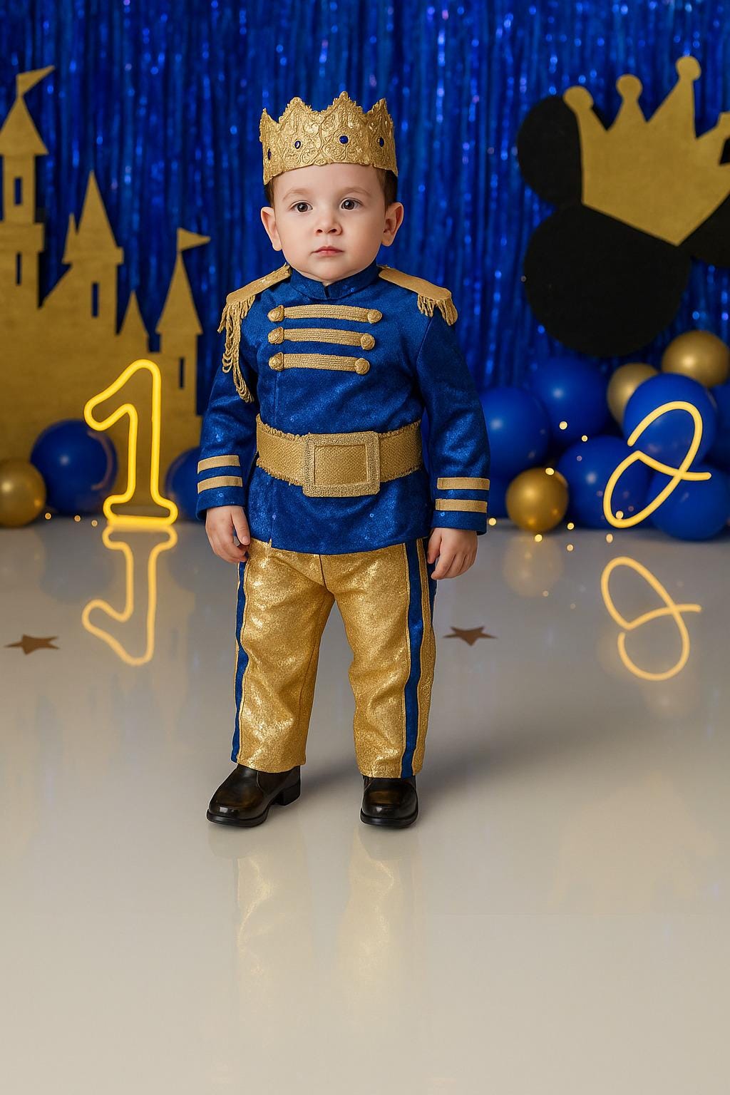 Custom Prince Charming Costume: Baby Toddler King Suit, Special Day Outfit – close-up