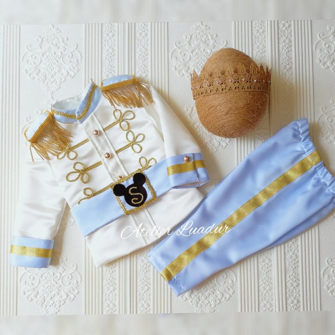 Baby Prince Charming Costume, Royal Blue Birthday Outfit for Boys, Handmade Toddler Colonial Suit, Baby Shower Gift Outfit