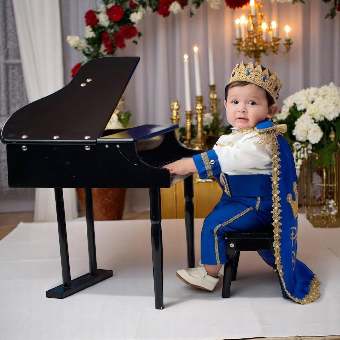 Handmade Prince Charming Costume: Royal Blue & Gold Birthday Outfit