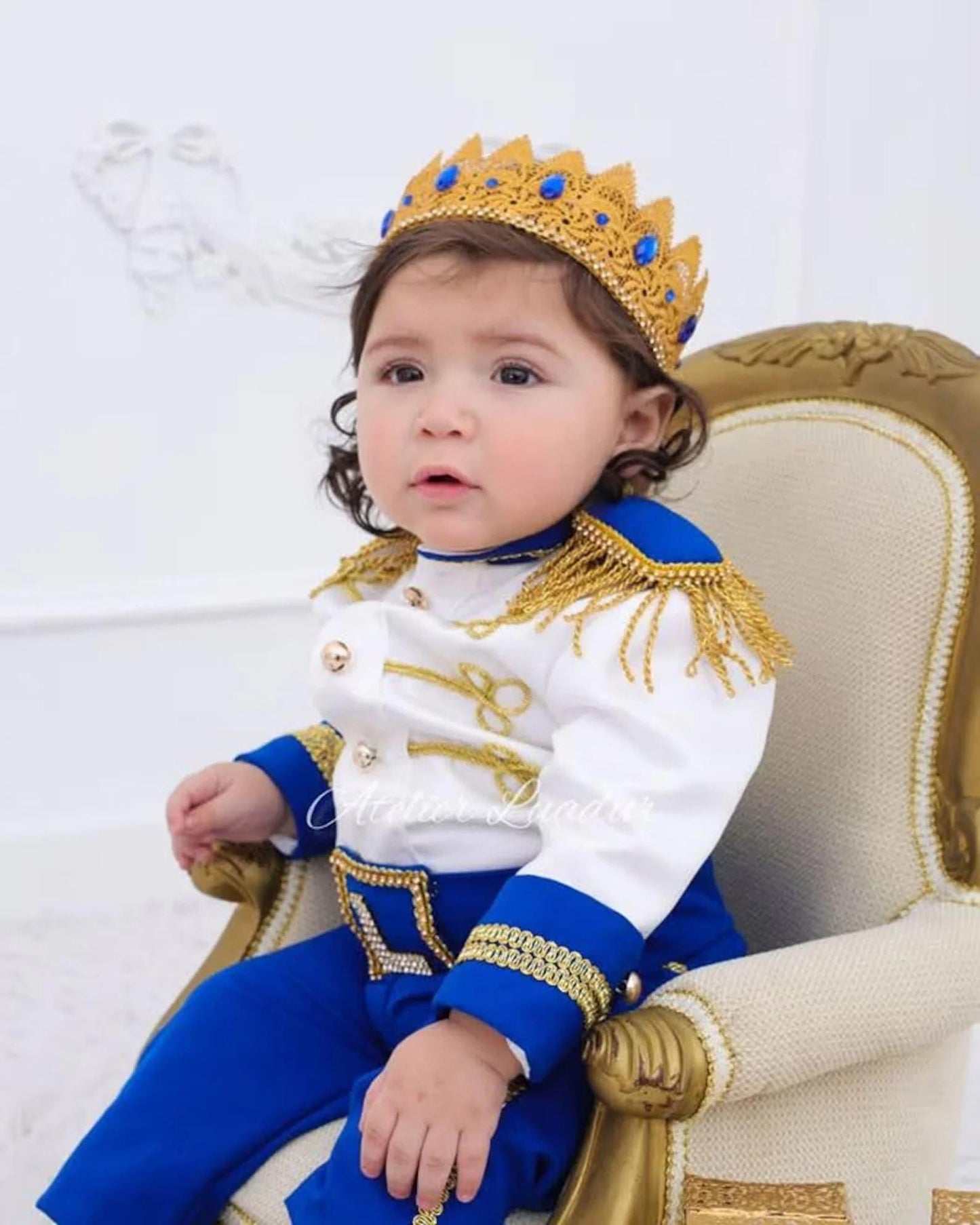 Prince Charming Birthday Costume, Baby Boy Royal Blue Outfit, Toddler Boy Suit, First Birthday Clothes, Party Outfit Gift