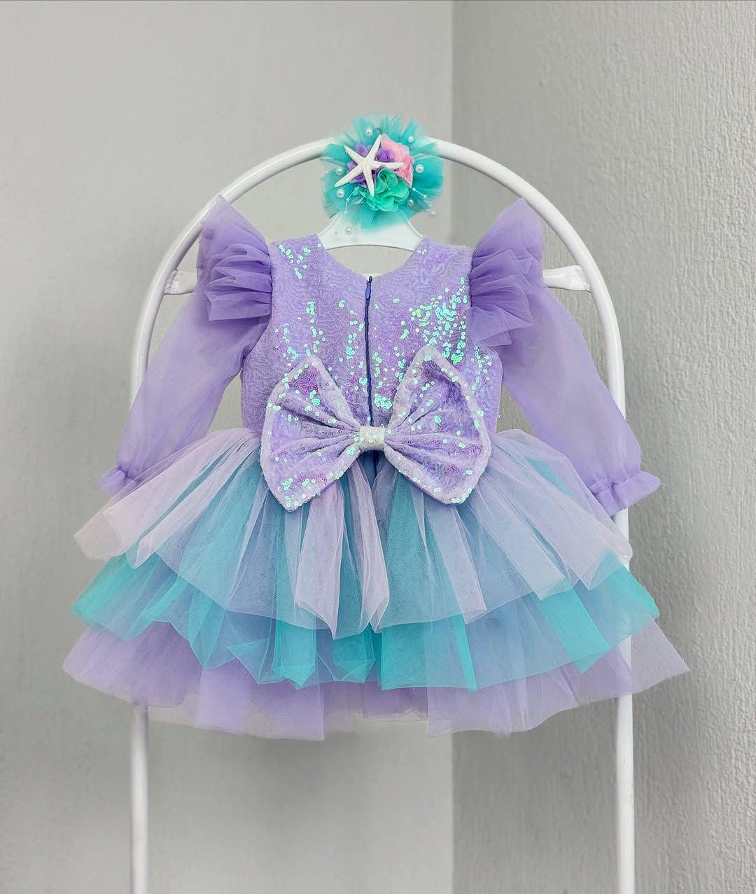 Christmas Toddler Dress: Green & Red Tulle Ruffle Party Dress