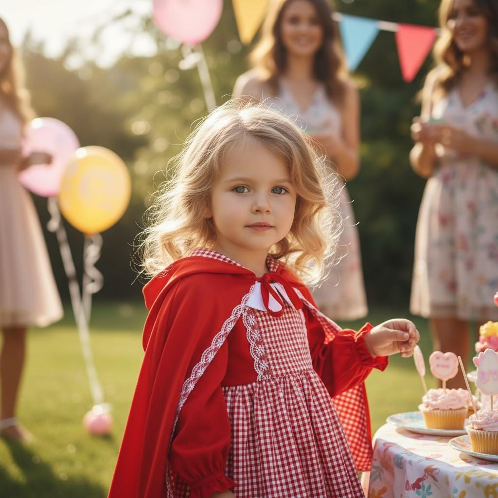 Red Elsie Girl Dress with Cape | Elegant Toddler Party Costume | Baby Girl Gift Dress