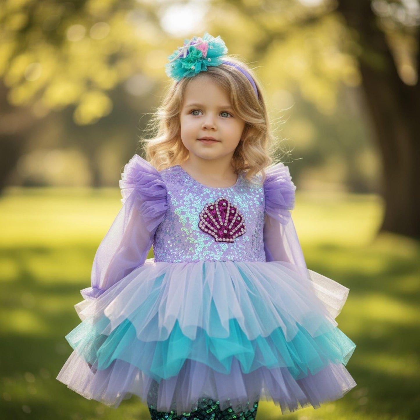 Christmas Toddler Dress: Green & Red Tulle Ruffle Party Dress
