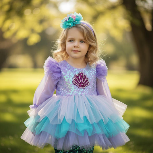 Christmas Toddler Dress: Green & Red Tulle Ruffle Party Dress
