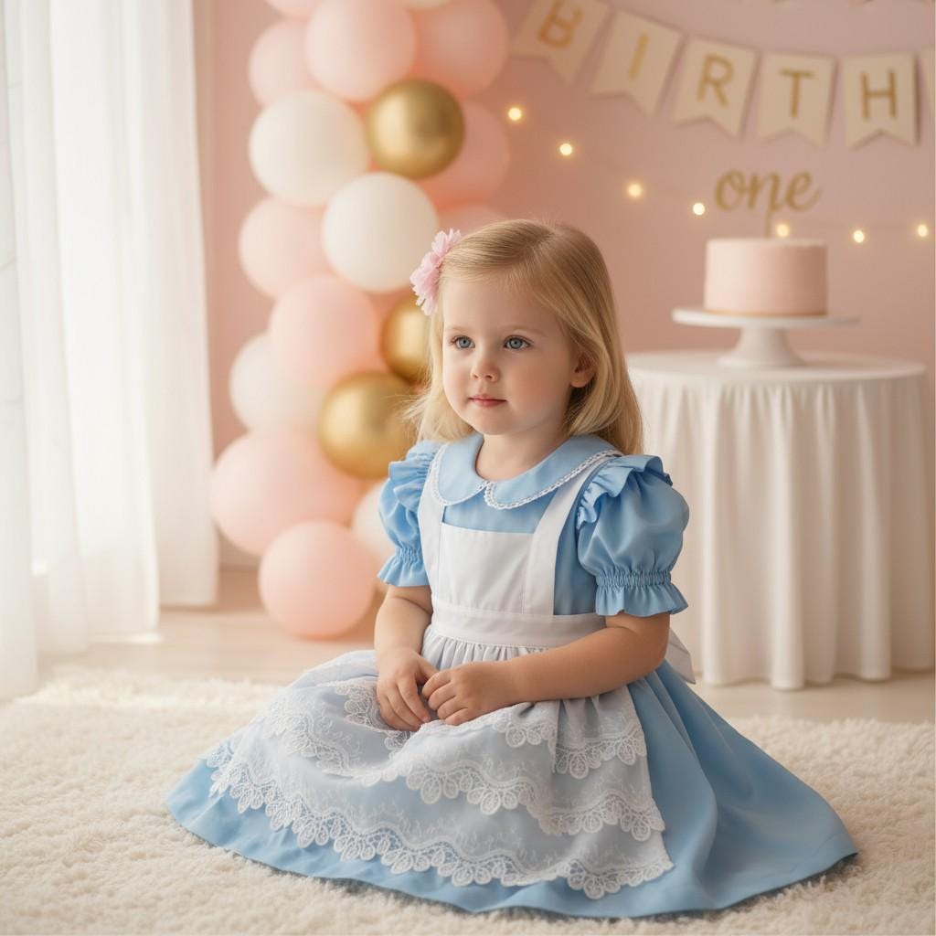 Dorothy Inspired Blue Dress | Baby Girl Party Outfit | Classic Wizard Costume | Handmade Gingham Dress