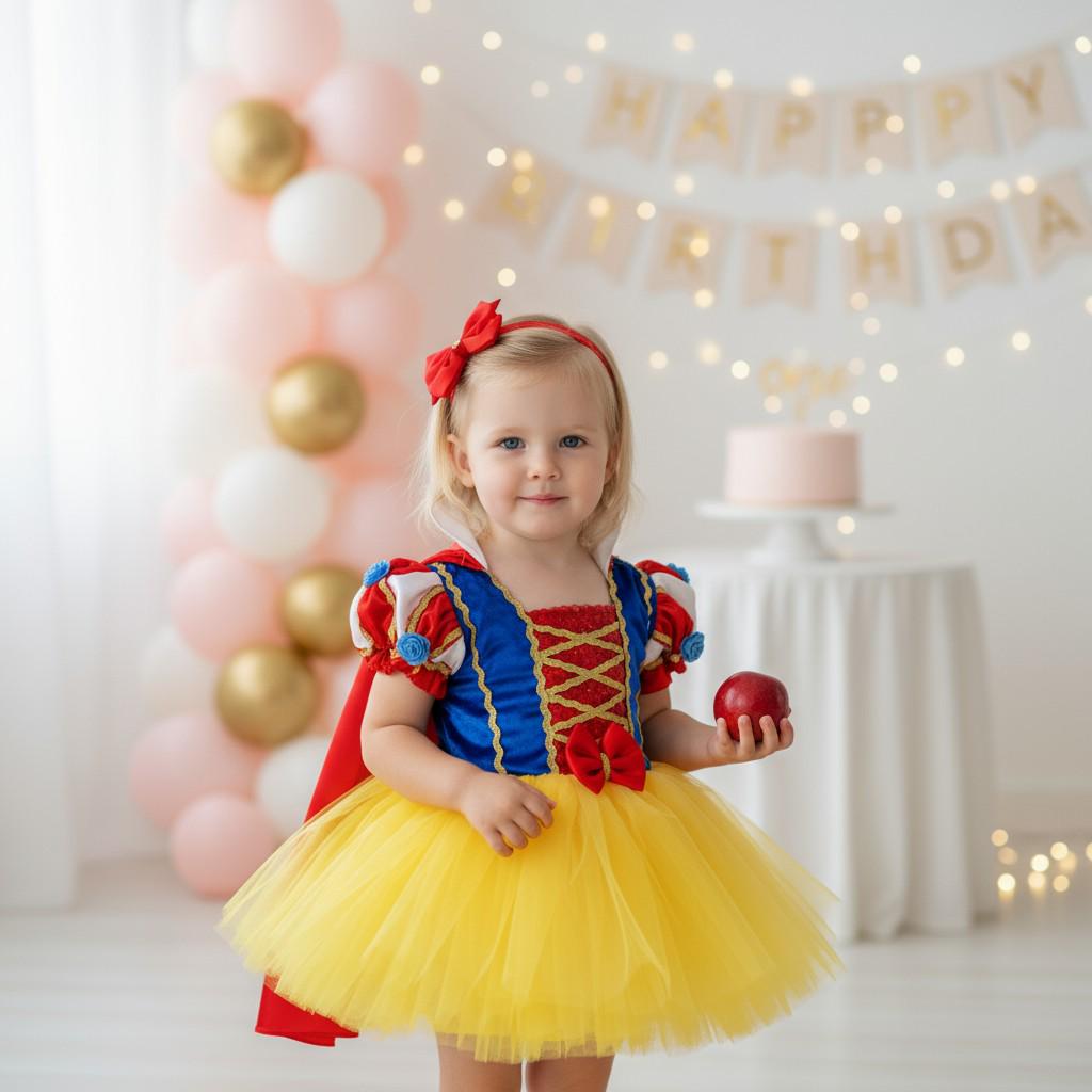 Elsie Red Princess Dress | Toddler Birthday Outfit | Handmade Red Tulle Party Dress for Girls – detail shot
