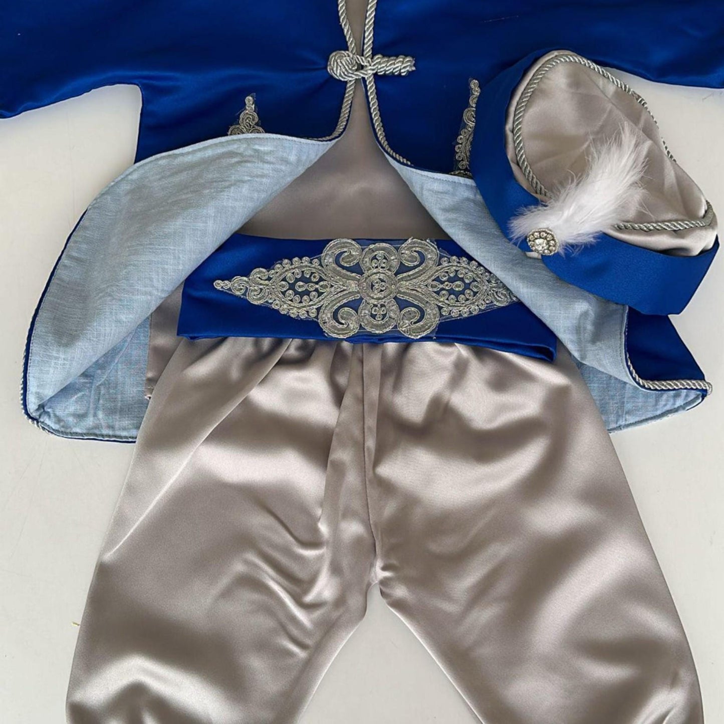 Handmade Baby Boy Prince Costume: Blue & Gold Birthday Outfit