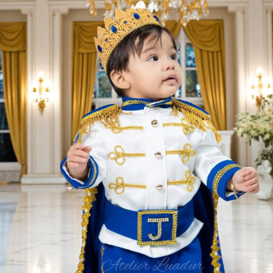 Handmade Prince Charming Costume: Royal Blue & Gold Birthday Outfit