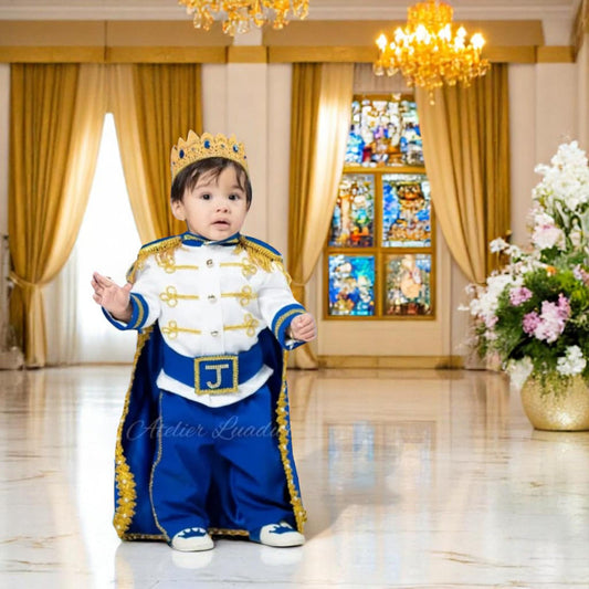 Handmade Prince Charming Costume: Royal Blue & Gold Birthday Outfit