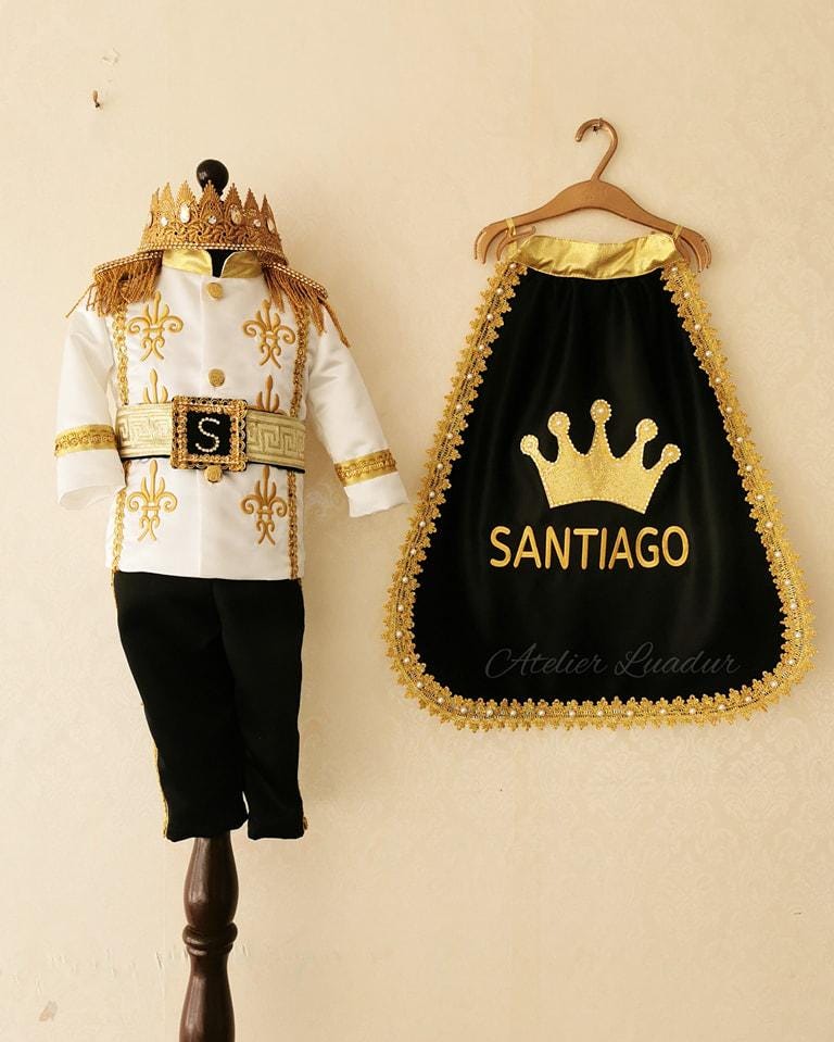 Baby Boy Prince Charming Costume, Handmade Royal Blue Colonial Outfit, Toddler Birthday Clothes, Christening Baptism Suit