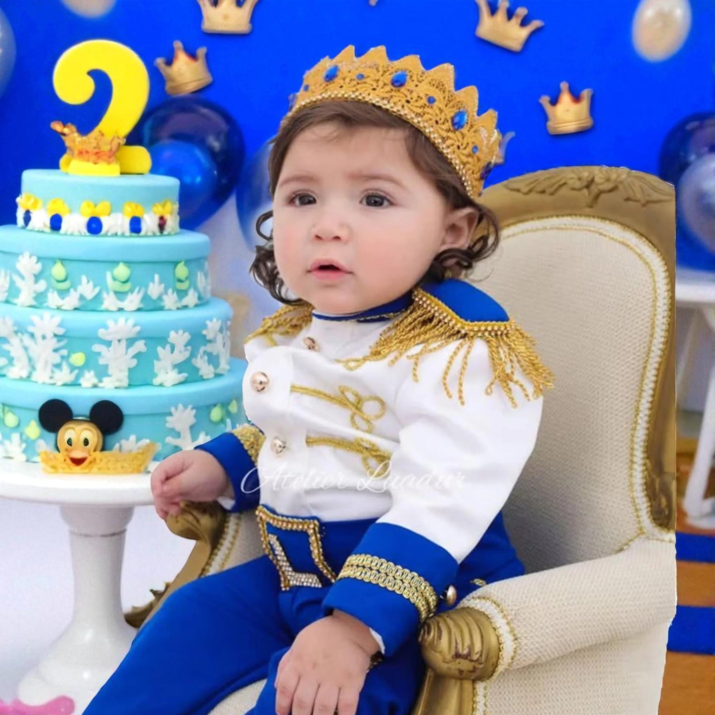 Prince Charming Birthday Costume, Baby Boy Royal Blue Outfit, Toddler Boy Suit, First Birthday Clothes, Party Outfit Gift