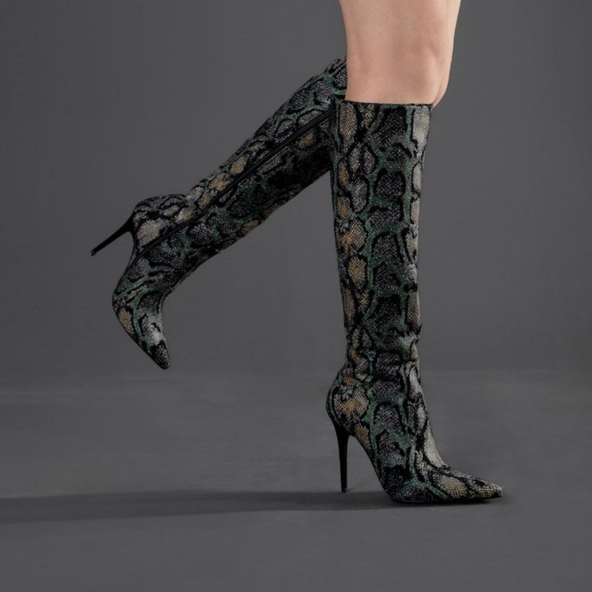 Snake Print High Heel Shoes – detail shot