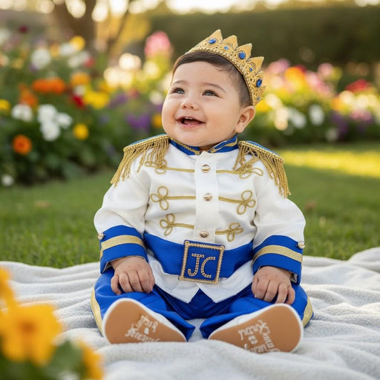 Handmade Royal Blue Prince Charming Baby Costume: Colonial Party Outfit